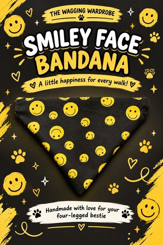 Bandana per cani - con, faccina