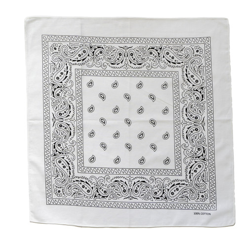 Bandana paisley bianco - paisley, 100%