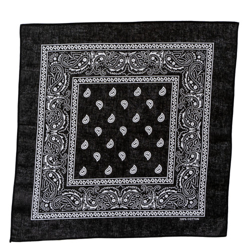 Nero paisley bandana cotone - nero,